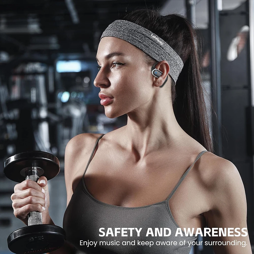Bluetooth 5.4 Wireless Headphones Open Ear Earbuds with HD Mic, 60h Playtime Ultralight Comfort Open Ear Headphones with Earhook 5