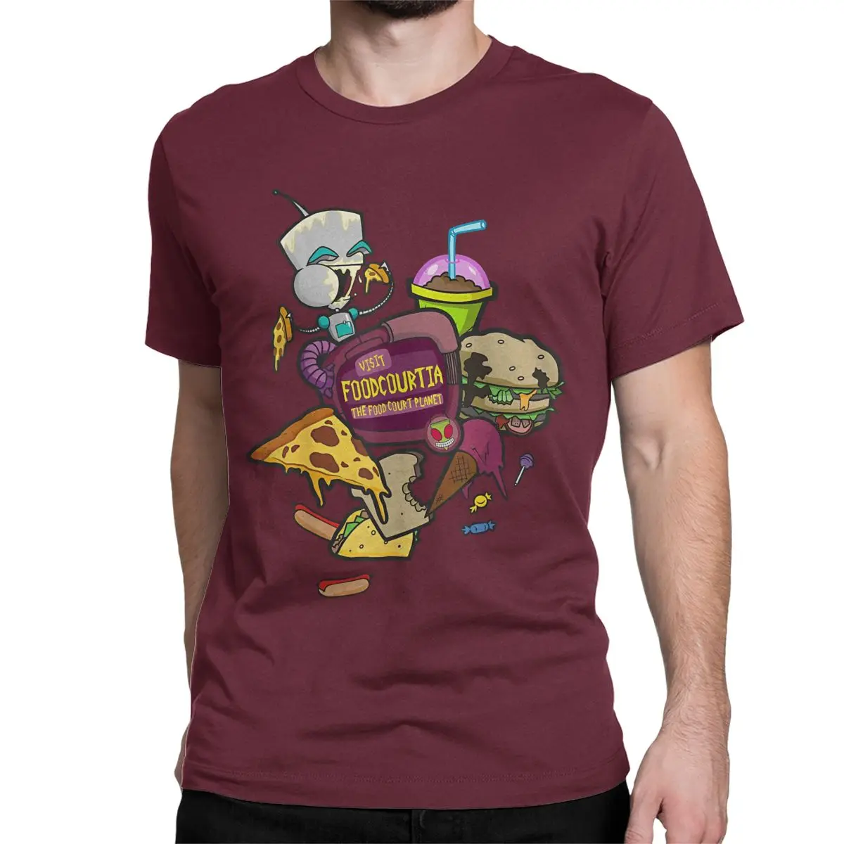 thumbnail image 1 of Camisetas de Invasor Zim para hombre y mujer, estilo vintage de algodón puro, cuello redondo, manga corta, camisetas únicas., 1 of 7