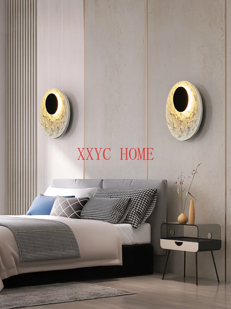 

Nordic wall lamp, bedroom bedside lamp, circular staircase wall lamp, corridor background wall design lamp