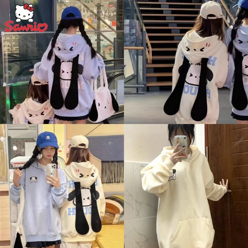 

Sportswear Thick Velvet And Fluffy Cotton Jacket Street Clothing Cute Rabbit Ear Lamb Wool Hoodie Just Like A Dog Sweater Gifts