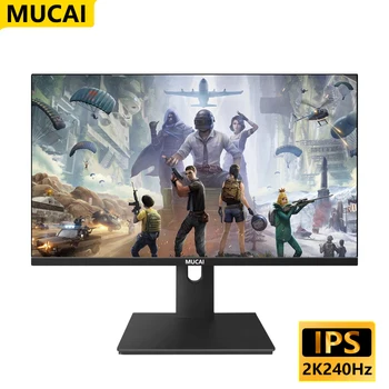 MUCAI 데스크탑 게이밍 컴퓨터 스크린, 평면 패널, HDMI 호환 DP, 27 인치 모니터, 2K 240Hz QHD HDR400 디스플레이, IPS PC WLED