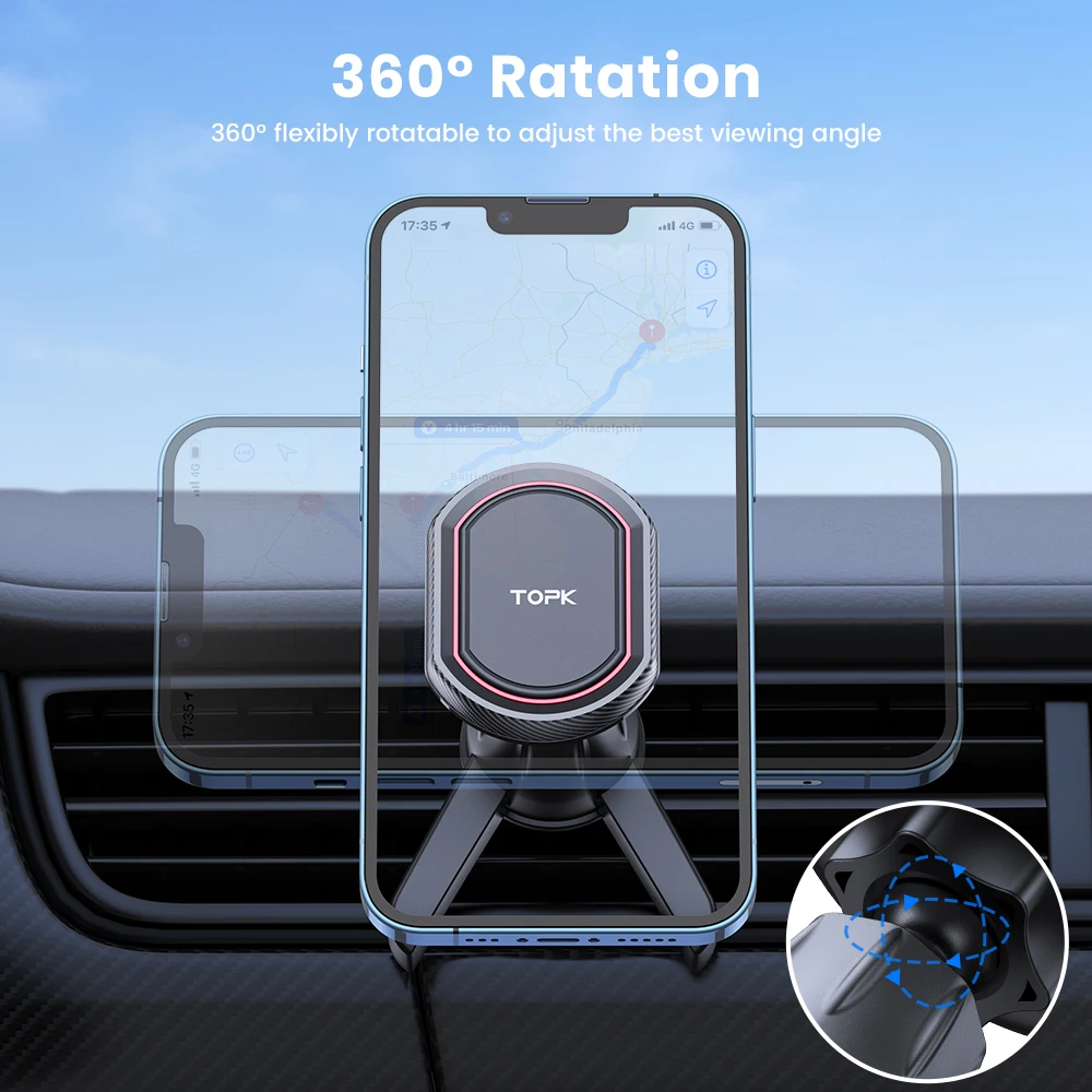 TOPK 6 starke Magnete, Auto-Handyhalterung, Handyhalterung fürs Auto, Mag-Safe-Handyhalterung, magnetische Autohalterung, kompatibel mit allen Smartphones – Detail 30