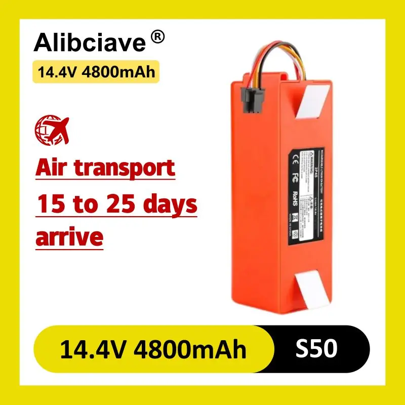 

Сменный аккумулятор для робота-пылесоса S50, 14,4 В, 6800 мАч, аккумулятор 18650 для Roborock S55, S60, S65, S50, S51, S5 MAX, S6