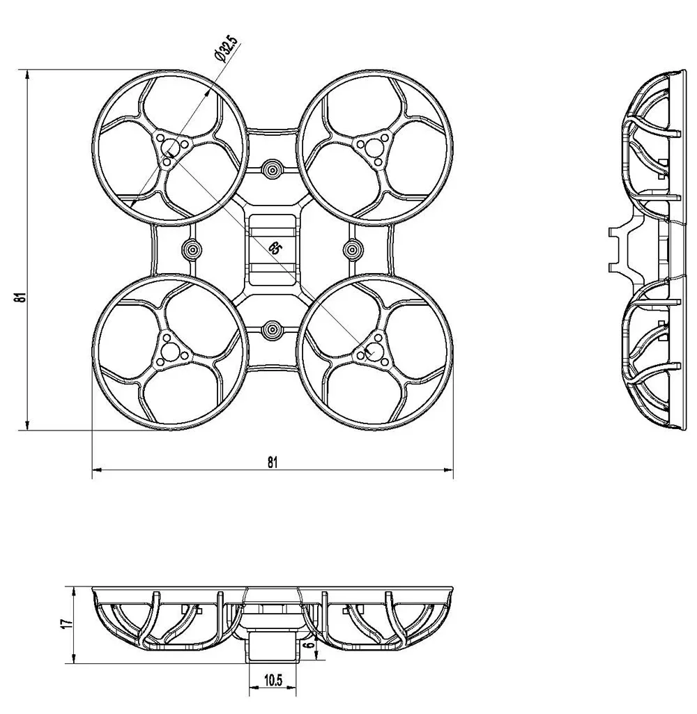 Cadre Mobula6 2024 65mm ultra léger pour drone FPV whoop sans balais