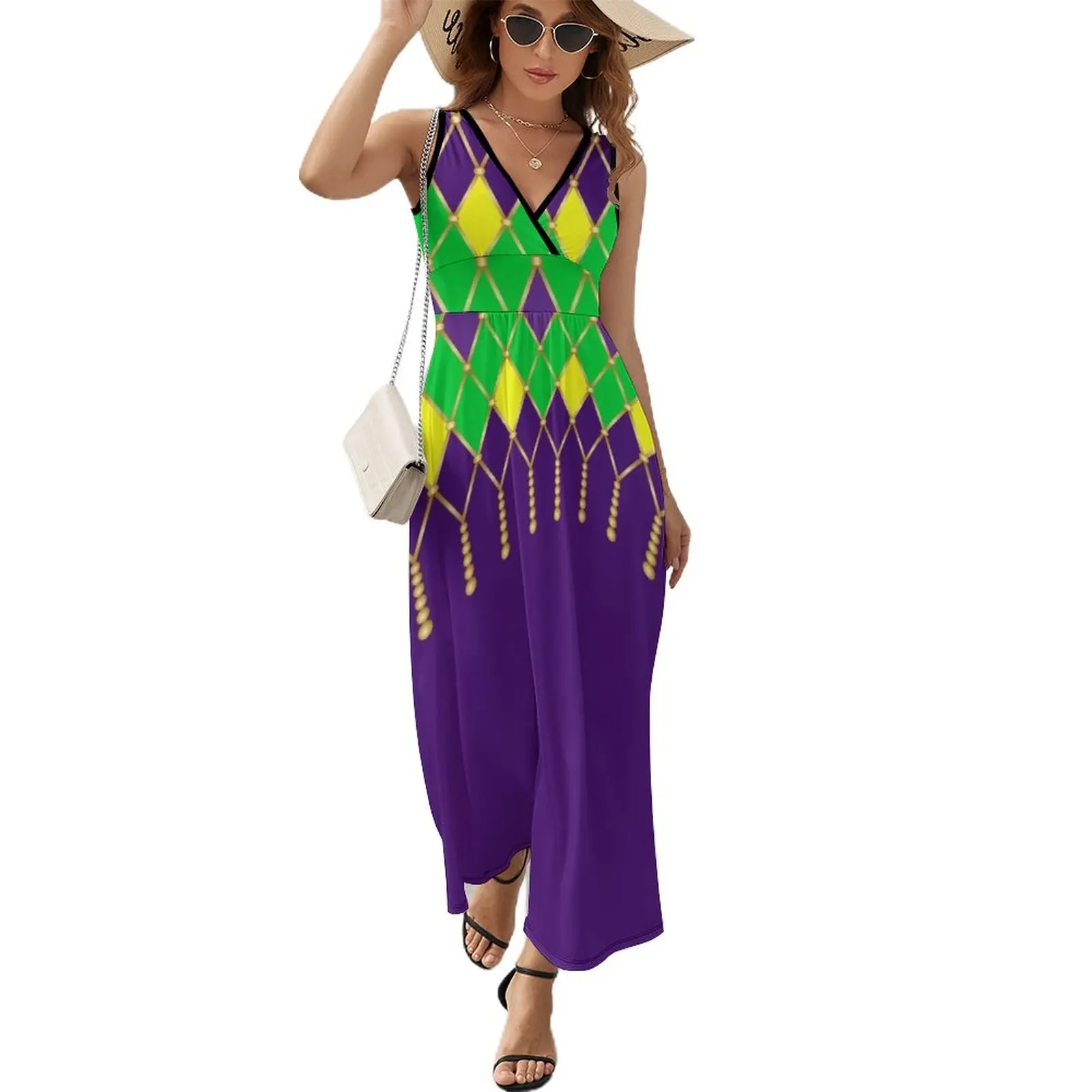 

Harlequin Mardi Gras Sleeveless Dress prom clothes women's clothing summer 2023 novelties