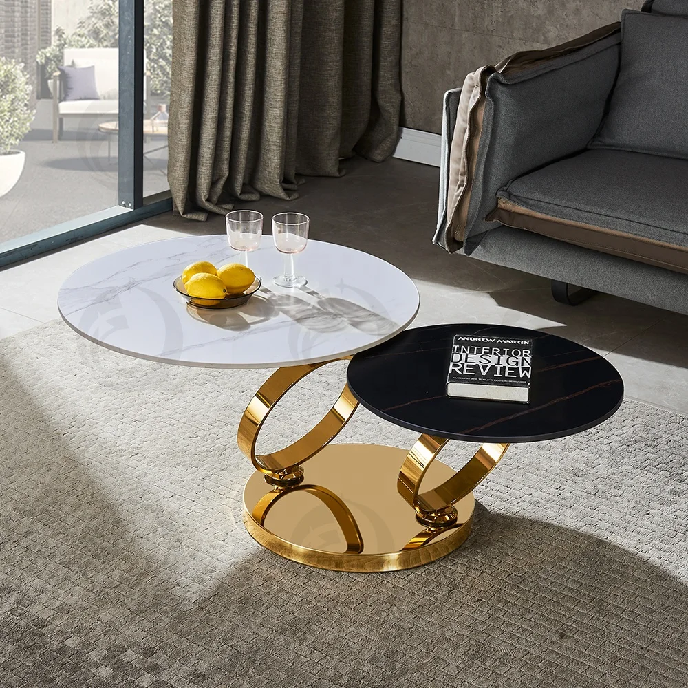 

gold base sinter stone smart coffee table