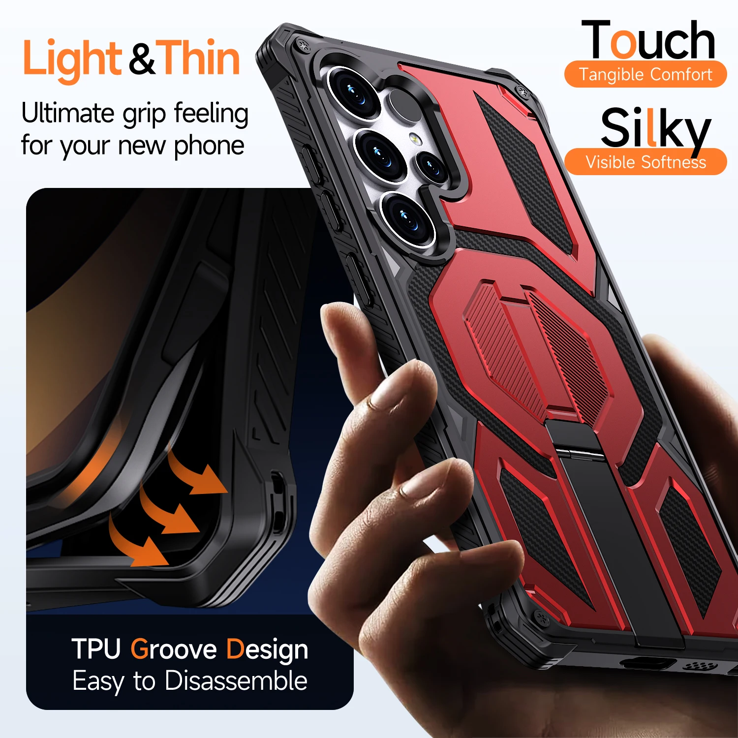 Magnetic Dual Protection Phone Case with Hidden Bracket