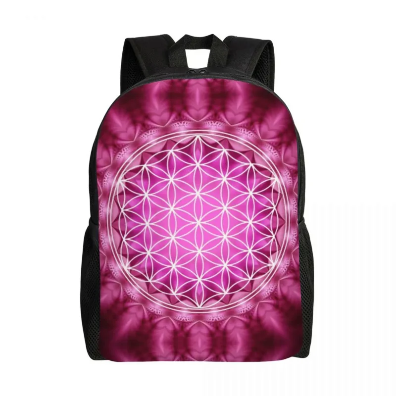 

Рюкзак с изображением цветов жизни для мужчин и женщин, сумка для школы и студентов колледжа, подходит для 15-дюймового ноутбука с принтом священных геометрических Мандал