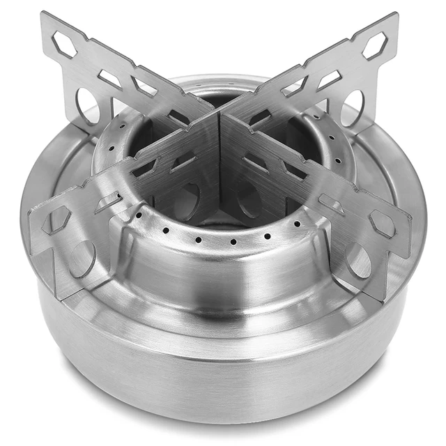 Kültéri Alkohol Kályha Kereszttartó Rozsdamentes Acél Égő Hordozható Kemping Főző Könnyű Hátizsák