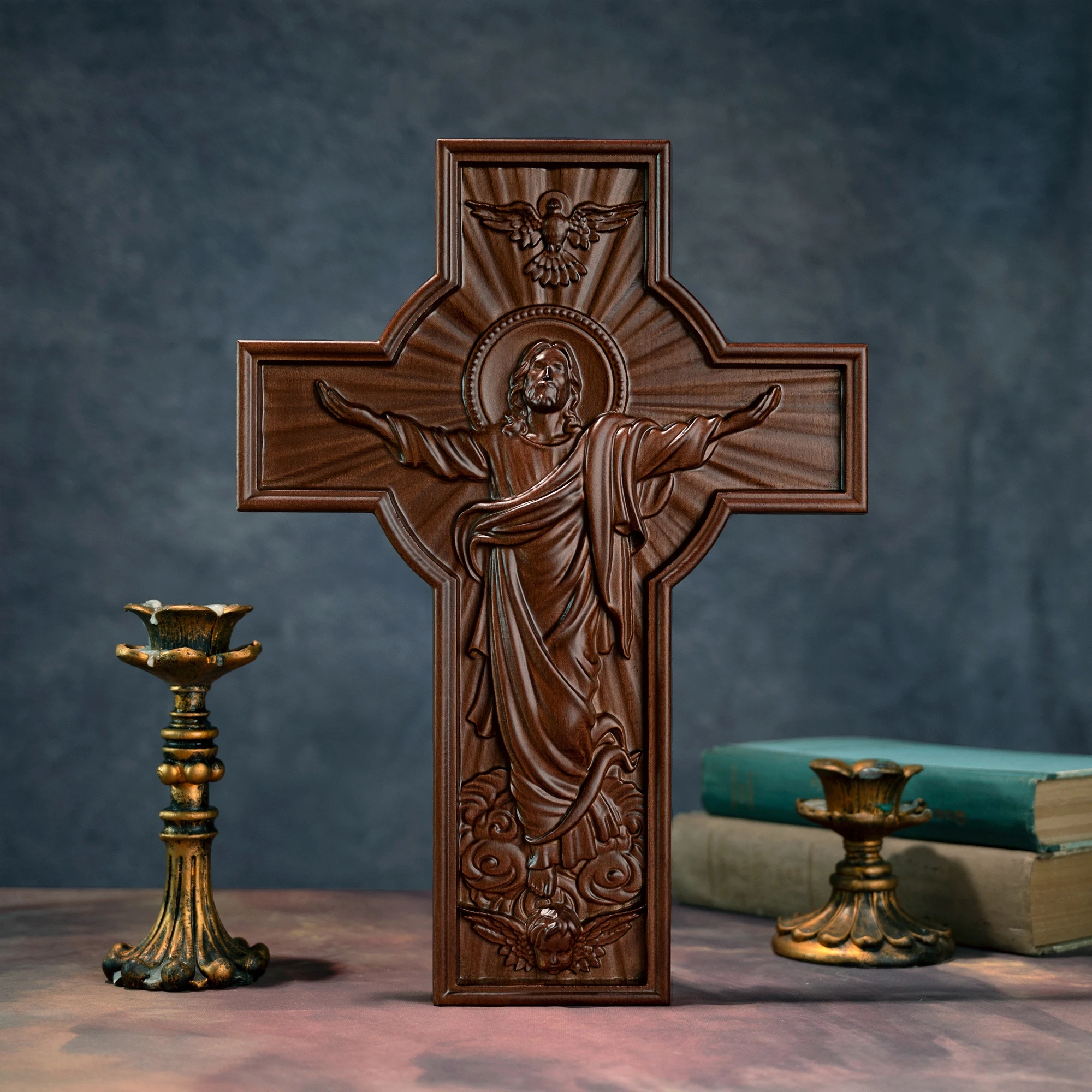 Jesus Christ Wooden Cross Wall Decor Home Church Catholic Cross Solid Wood  Carving Christian Wall Cross Religious Easter Gift - AliExpress