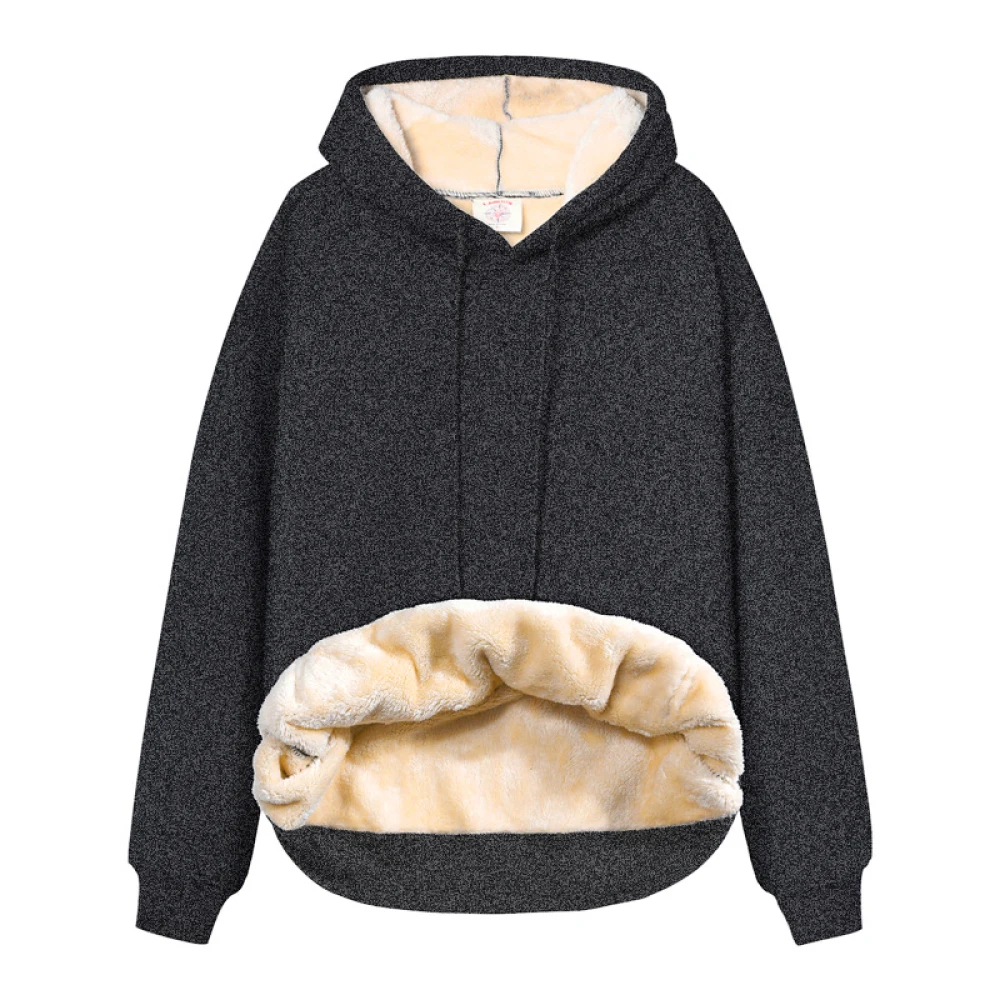 Men's Winter Hoodies Lambswool Warm Hooded Long Sleeve Thick Windproof Pullover Plus Size Streetwear Thermal Casual Outerwear
