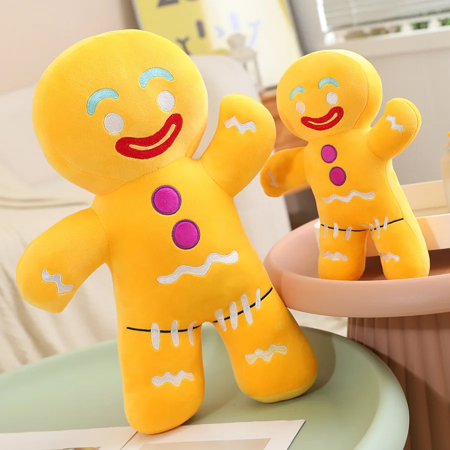 Gingerbread Man Pillow - Plush Throw Pillow with PP Cotton Stuffing for Sofa