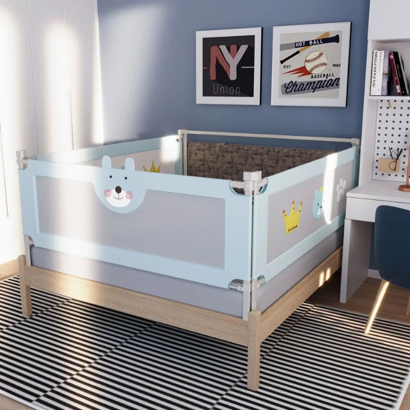 Detachable Vertical Lift Baby Crib Safety Fence Baby Activity Fence Bedding Anti Fall Bed Sideboard Barrier