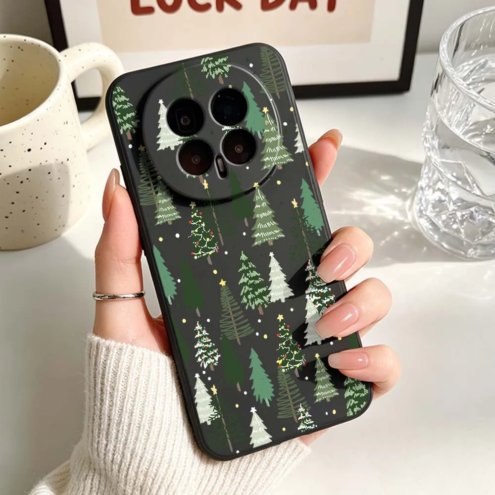 Festive Christmas Tree Pattern Phone Case - Black
