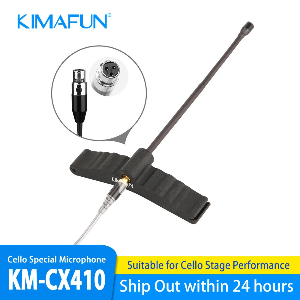 Проводной микрофон KIMAFUN Mini Pro для музыкальных инструментов, микрофон для виолончели со специальным шумоподавлением для выступлений на сцене
