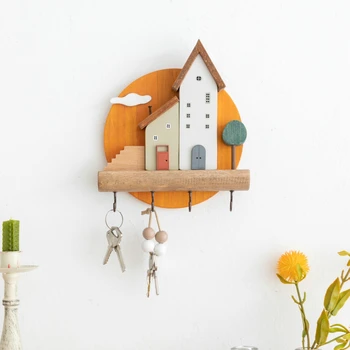Wood Key Hook Shelf 1
