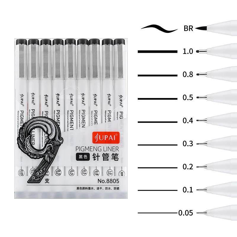 

9 Pcs Professional Needle Tube Painting Pen Set 9 Types Of Nibs For Art Drawing,Architectural Drawing Design,Comic Hook Line