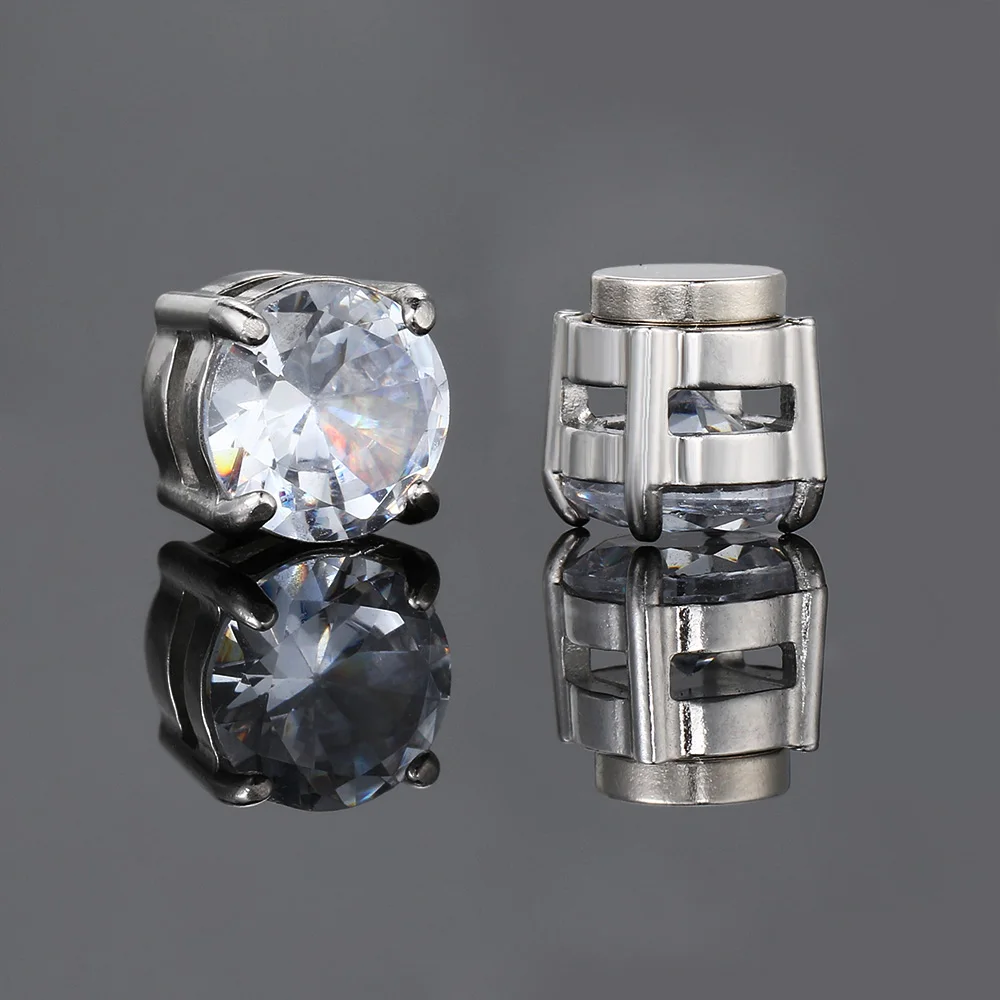 Magnetic Earrings Clip Non Piercing for Women Men Stainless Steel Zircon Ear Stud