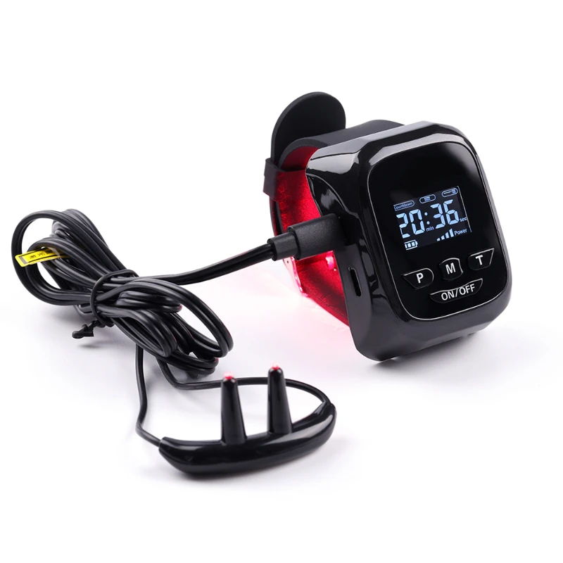 

LLLT Cold Laser auxilairy treatment of rhinitis wrist watch rehabilitation home medical equipment