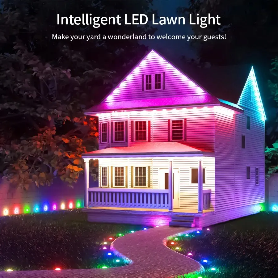 10/20LED USB LED Ground Light Strip Pathway Lamp Outdoor IP65 Waterproof 5050RGB & IC Ground Lamp for Garden Decoration