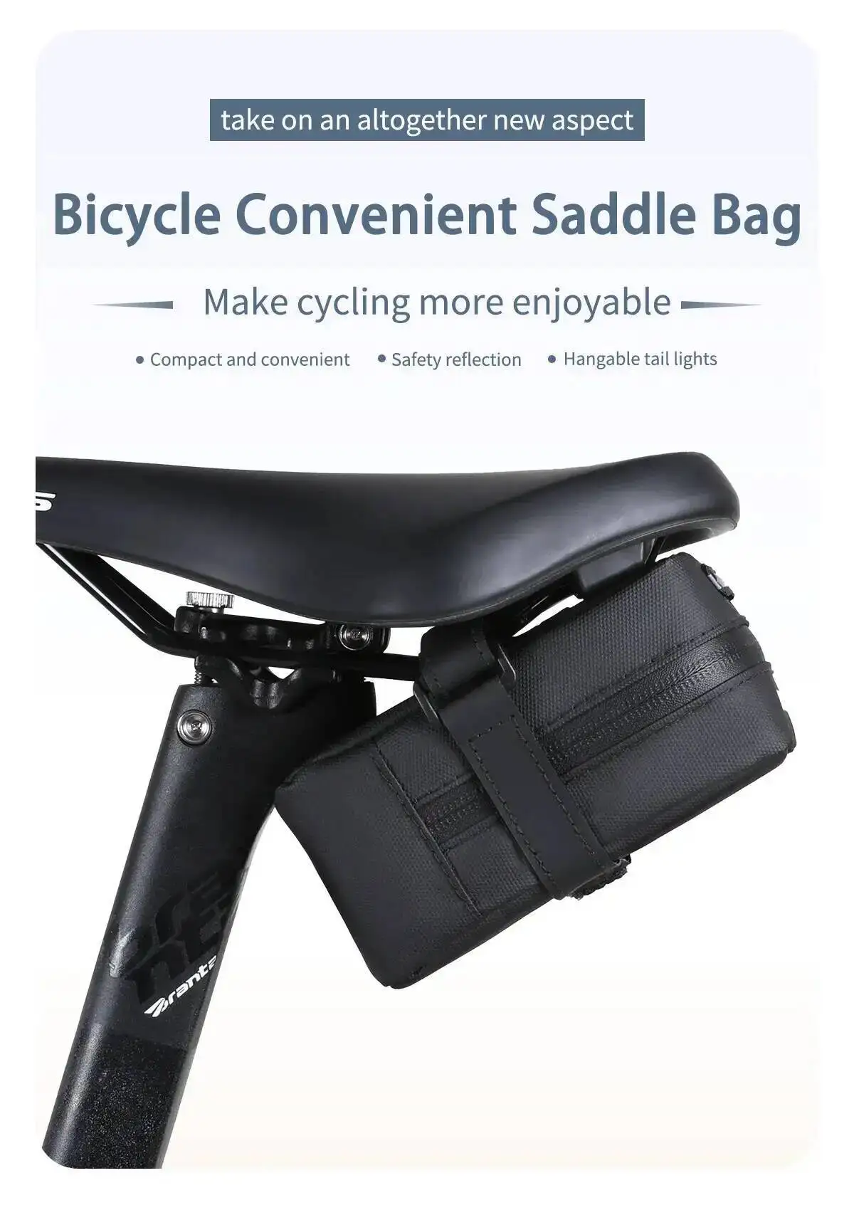 ESLNF Wasserdichte Mini-Satteltasche für den hinteren Sattelstützenbereich am Fahrrad – Detail 1