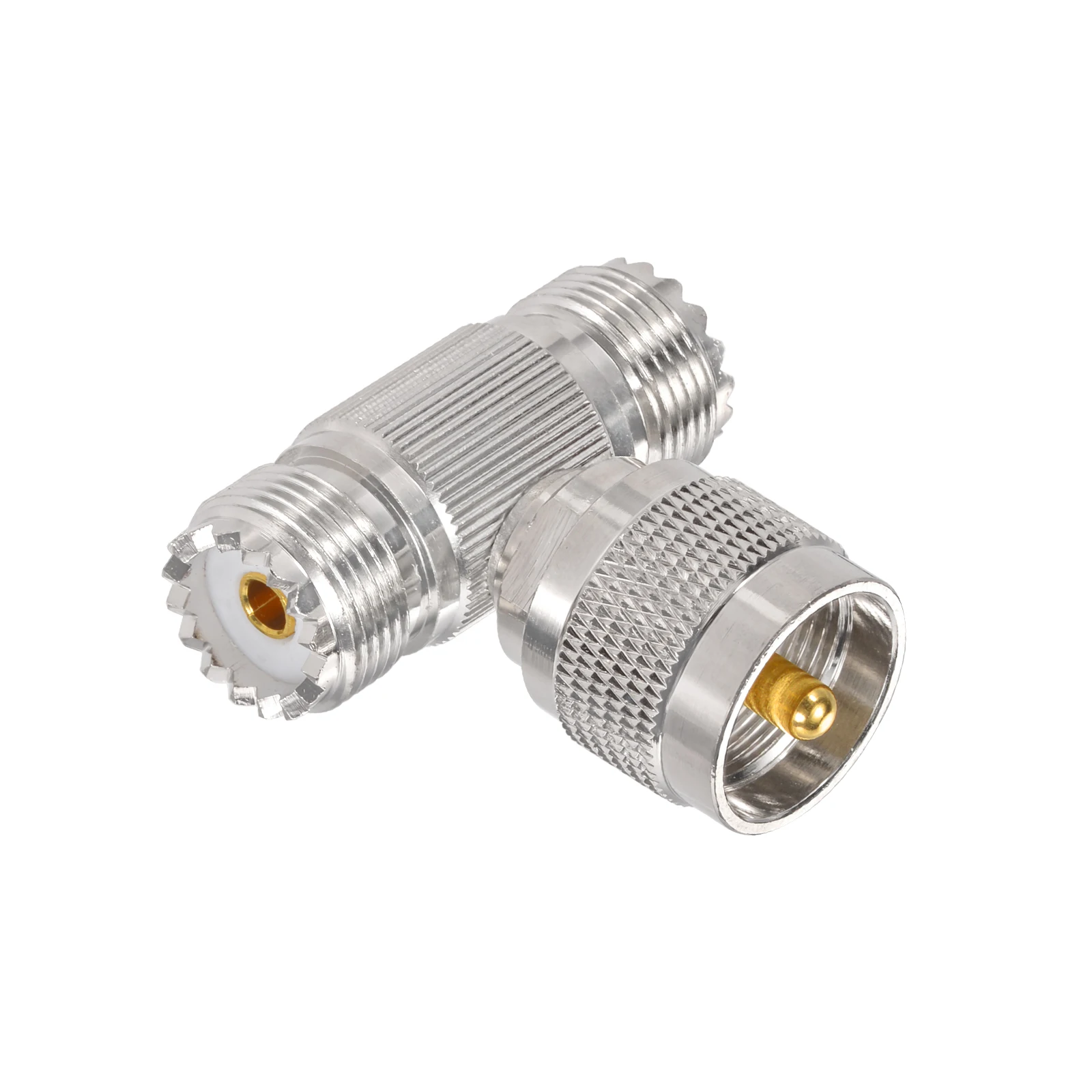 Superbat 5pcs UHF Adapter UHF Male to Female 2-Way RF Coaxial Connector Cable Adapter for Electronic Components