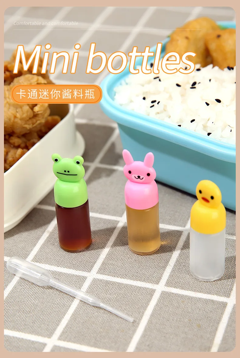 2 stücke Mini Sauce Flasche Nachfüllbare Ketchup Honig Salat Behälter Flaschen Tragbare Sauce Gläser Lunch Box Dressing Spender Box – Detail 11