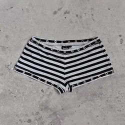 Fashionable Color - Blocked Y2K Summer Shorts - Sexy Slim Fit, Versatile Low Waist Gothic Hip - Hop Street Style - S (Shorts)