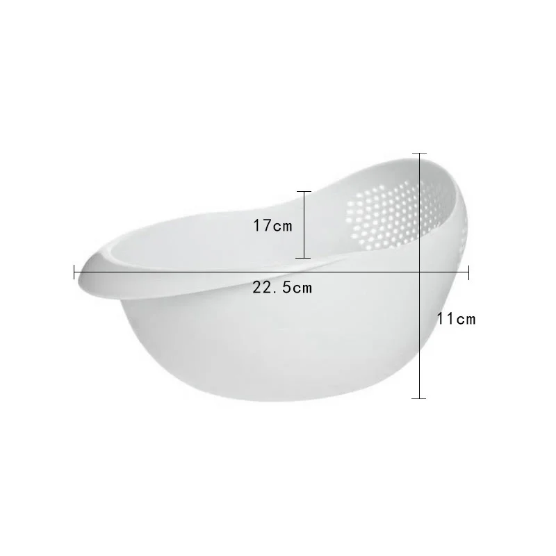 Rice Ciotola Scolapasta Per Riso E Verdure Con Manico E Divisorio - Colino Da Cucina In PET/PP Per Lavaggio E Scolo, Disponibile In 2 Dimensioni (S E L) - 2