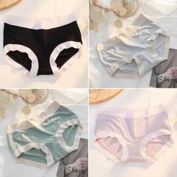 4Pcs/Set Women's Panties Modal Underwear Female Comfortable Seamless Sexy Lingerie Intimates Underpants Briefs Girls Solid M-XL 8