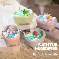 Cute bathtub humidifier seven-color ambient light atomized portable humidifier car hydrator desktop spray humidifier Diffusers 2