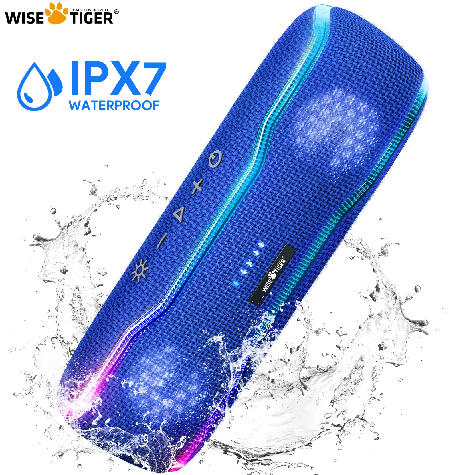

WISE TIGER F10C Speaker Portable Sound Box Wireless Speakers 25W IPX7 Waterproof Outdoor BT5.3 RGB Light Stereo Surround Speaker