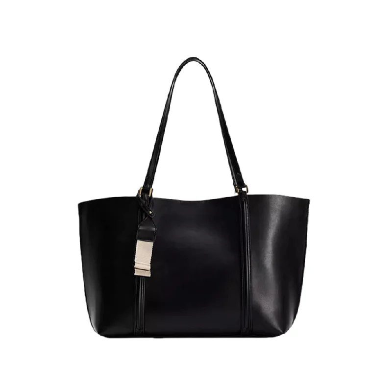 Fashion Tote Handbags PU Leather Bags for Women Black Large Capacity Shoulder Bag Handle Purse for Travel Shopping Bag