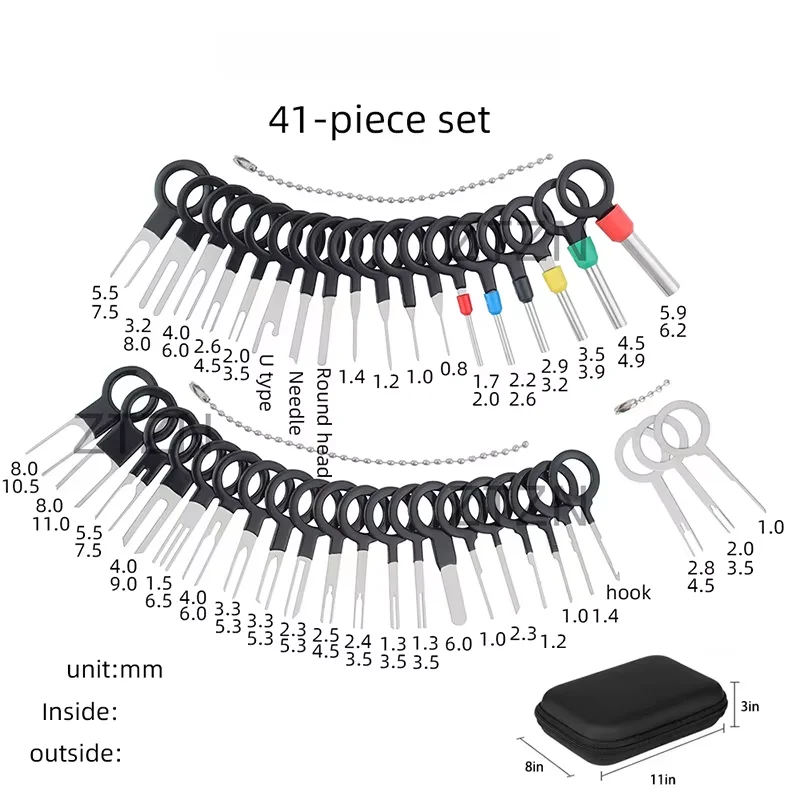 Car Terminal Removal Kit 26/36/41pcs Wire Plug Connector Extractor Puller Release Pin Extractor Set Terminal Plug Repair Tools car terminal tools