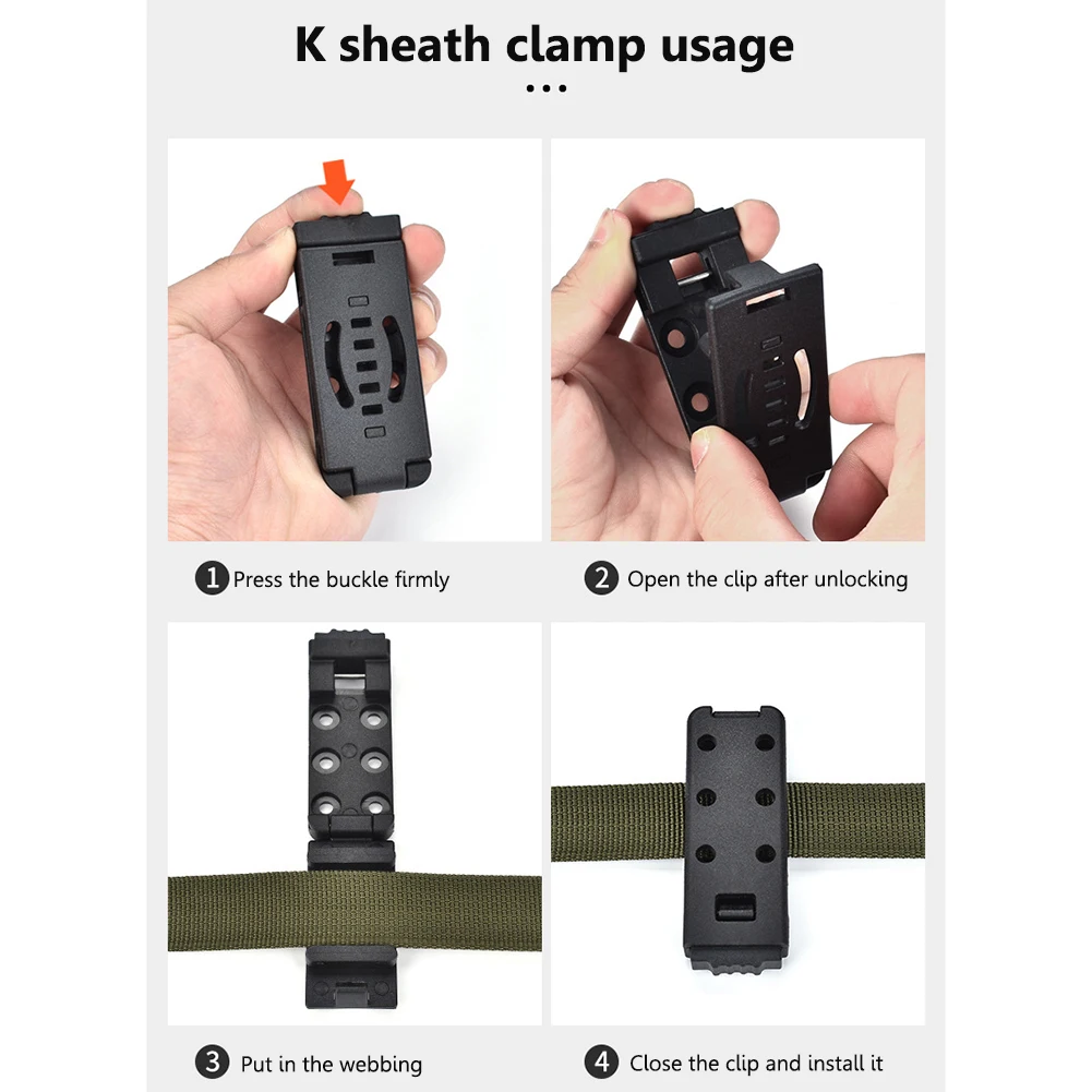 Multifunction Waist Clips Camping K-Sheath Belt Clips Outdoor EDC Survival Tools Detachable Fixing Strip EDC Tool