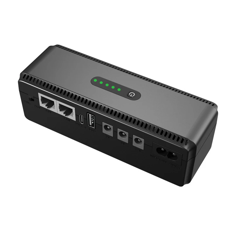 

MOOL MINI UPS Uninterruptible Power Supply DC Backup Power Router Optical Modem Built-In Adapter POE 5V 9V 12V US Plug