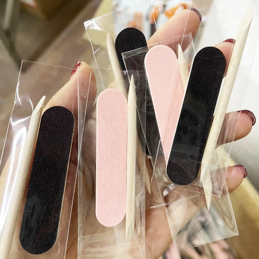일회용 네일 청소 케어 키트, 미니 네일 파일 스틱, 네일 아트 도구, 휴대용 파일러, 네일 액세서리, 매니큐어 용품, 50 개