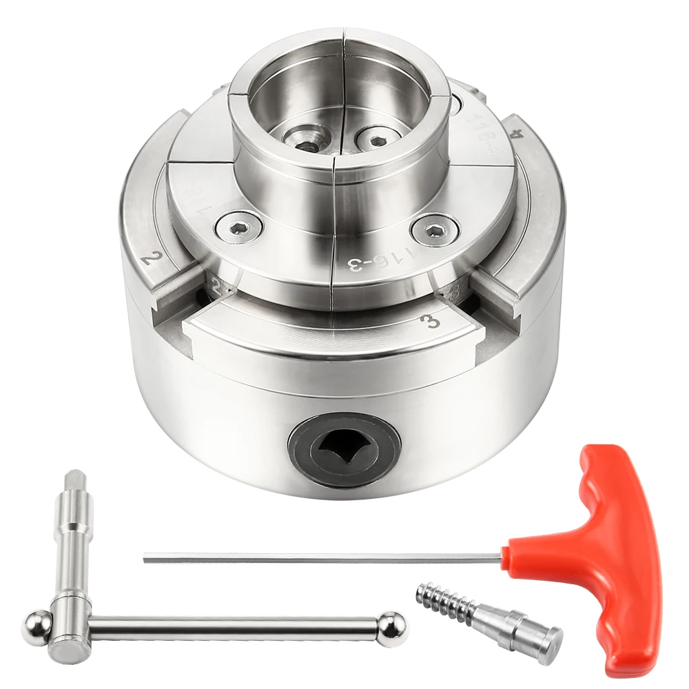 4" 100mm Chrome Plated Scroll Chuck 4Jaw M33 1" M18 Woodworking