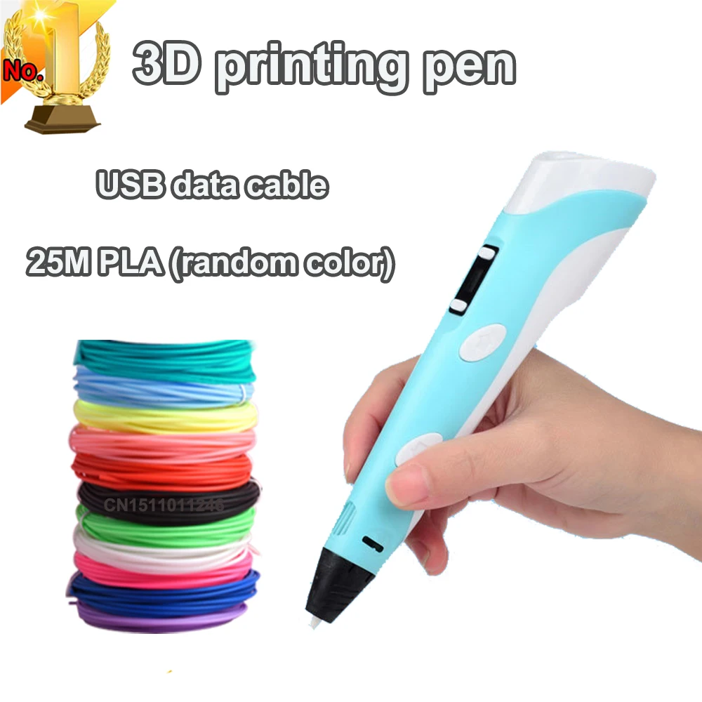 Electronic 3D Printing Pen With LED Display 25M PLA Filament Children USB Drawing Tool Drawing Toy DIY Christmas Birthday Gift 3d printing pen 3d printing pen filament