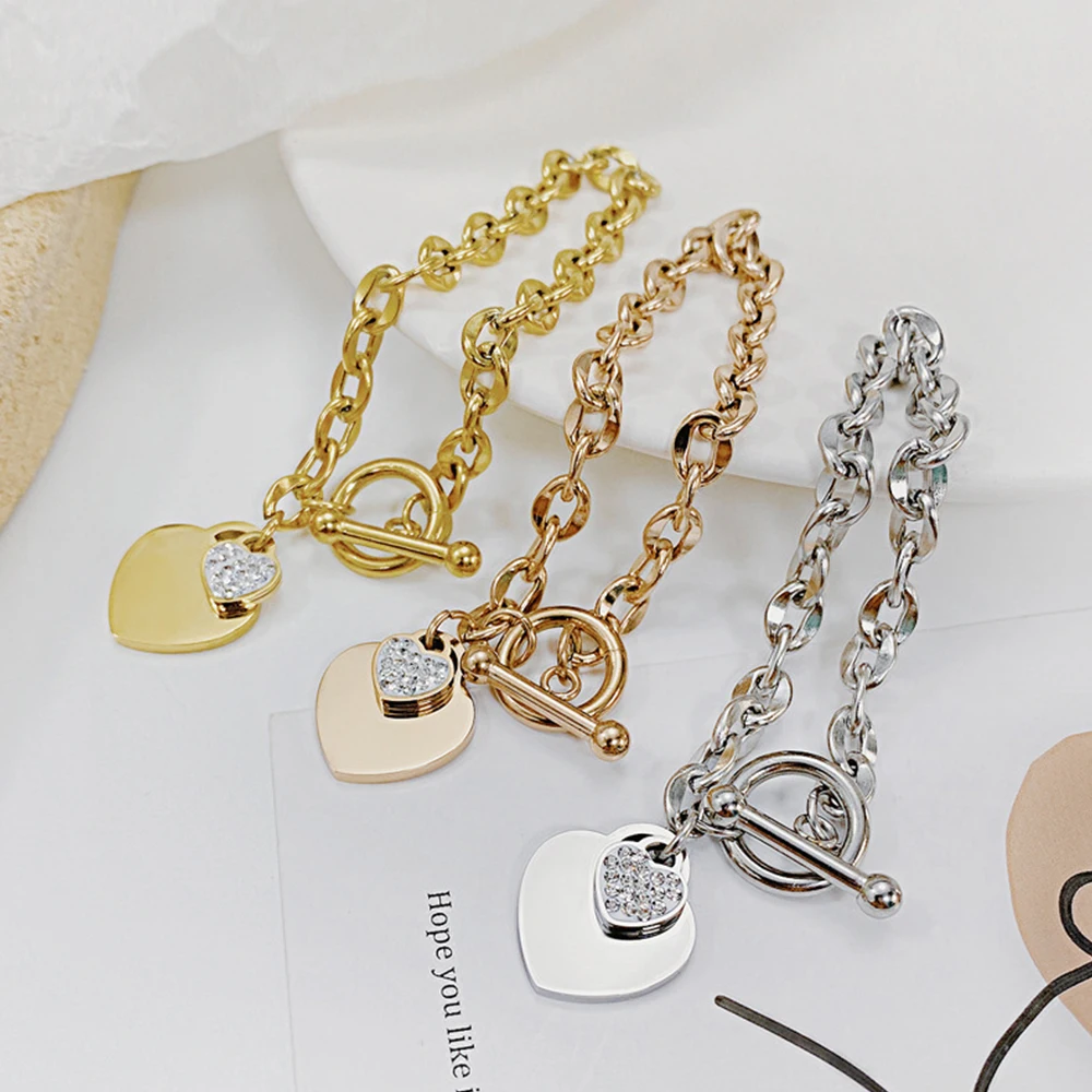 

ZiLu Fashion Love Stainless Steel OT Buckle Bracelet for Women Personality High-grade Rose Gold Plated Jewelry