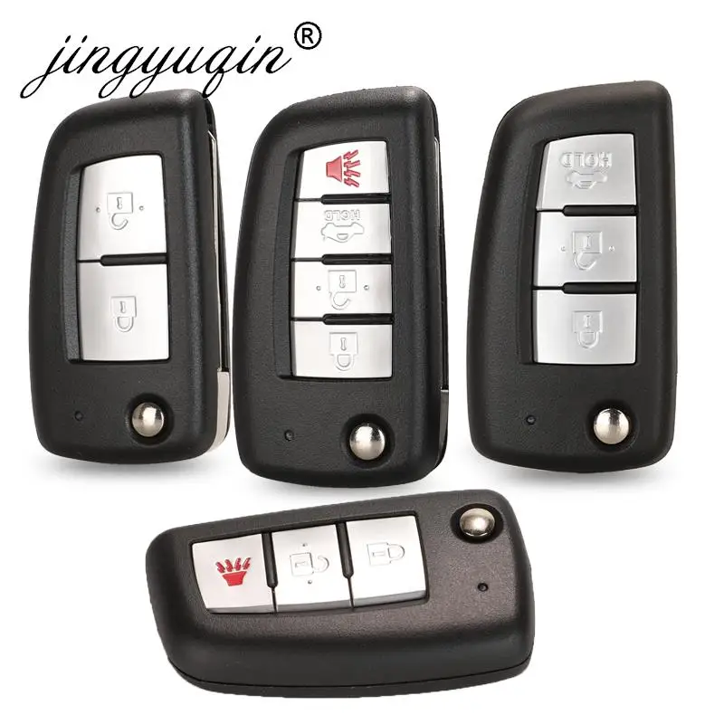 Jingyuqin 2/3 BTN корпус автомобильного ключа для Nissan Qashqai Sunny NV200 J11 Pulsar C13 Juke X-Trail T32 Micra Автомобильный откидной ключ NSN14