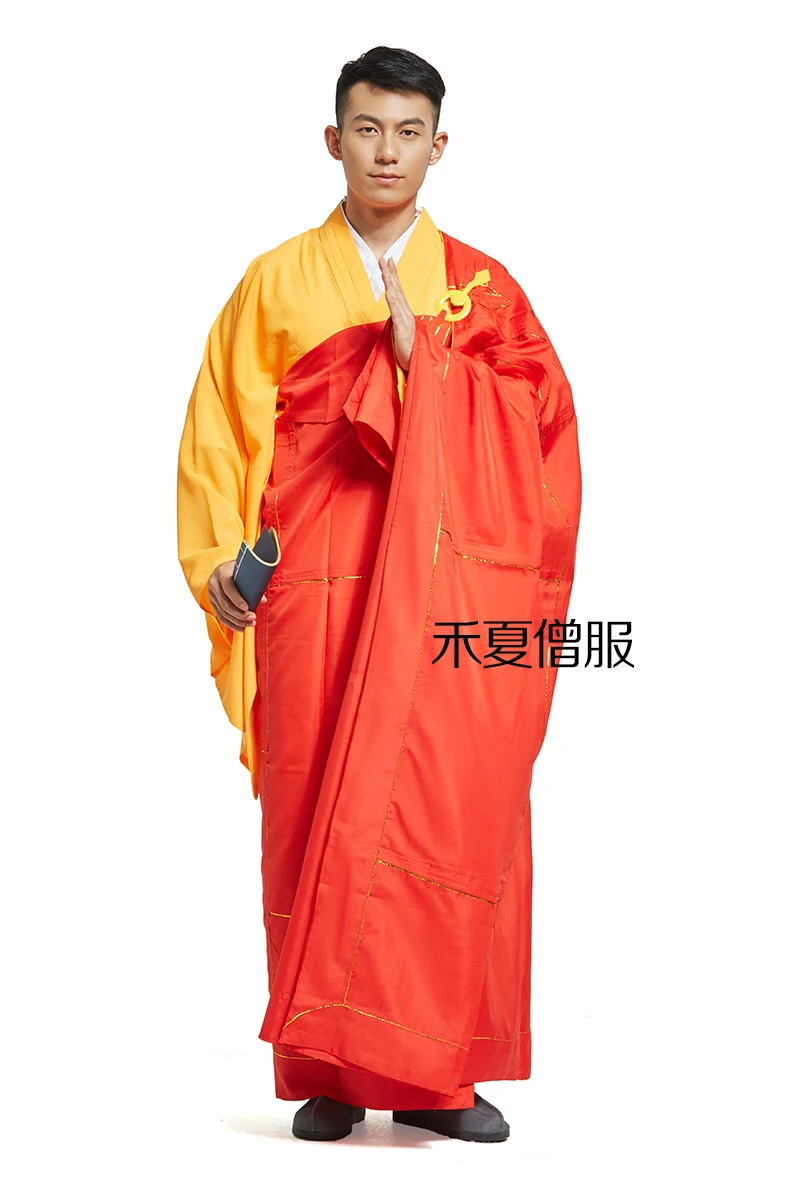 Colore rosso adulti monaco buddista meditazione abbigliamento