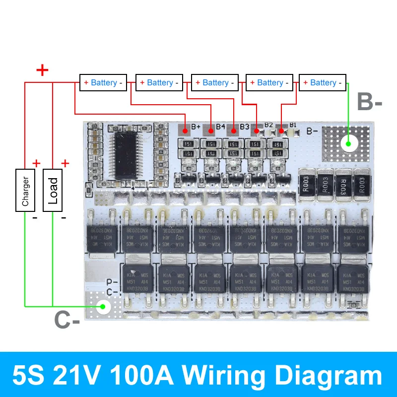 Enhanced Lithium Battery Protection and Balance Charging Module - 100A Capacity