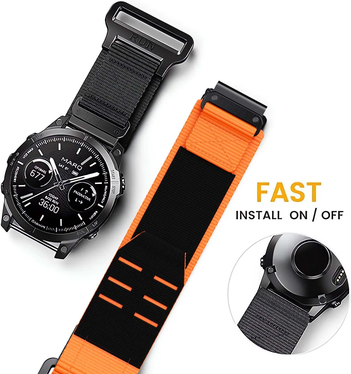Braided Nylon QuickFit Watchband - 22mm/26mm Strap