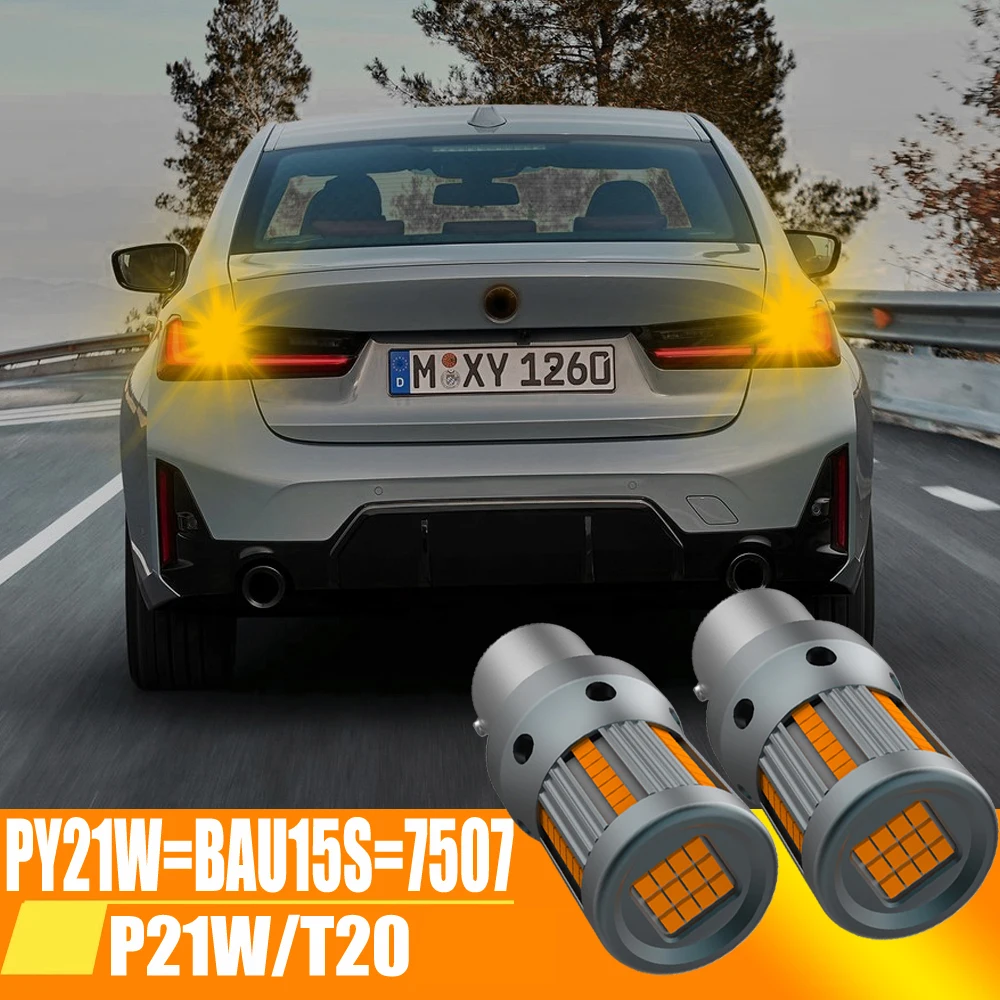 

2x PY21W 12496 LED Turn Signal Lamp 1156 7506 7507 P21W BA15S T20 WY21W 7440NA For Skoda Toyota Fiat BMW E46 F10 E87 F20 F21 F45