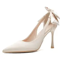 2024 Spring And Summer New White Pointy High Heels Ladies Thin Heel Single Shoes Butterfly Wedding Shoes Small Bride Shoes - Image 6