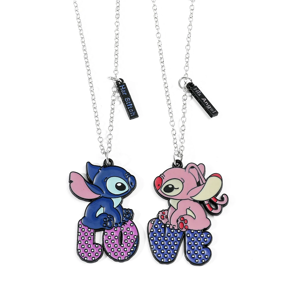 Bff Necklace Disney Lilo and Stitch Best Friend Necklace for 2 Friends Heart Pendant Accessories Kids