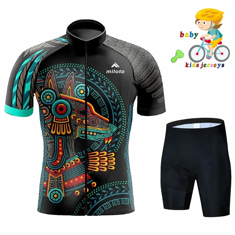 MILOTO Bike Kids Short Sleeve Cycling Jersey Set Children