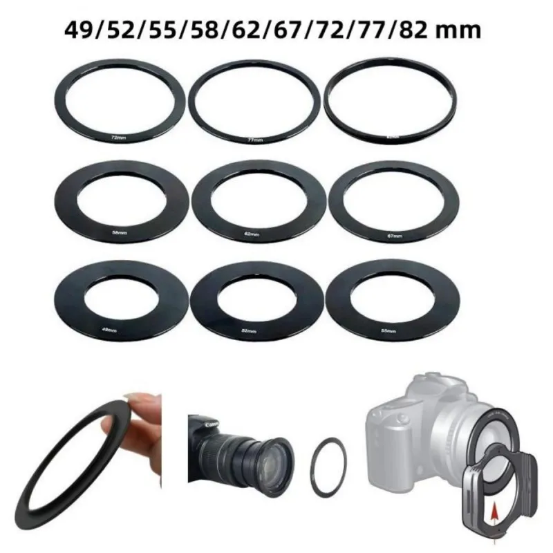 Anello Adattatore Step-Up Per Filtri 58mm A 77mm - Alluminio Anodizzato Nero Opaco, Alta Qualità
