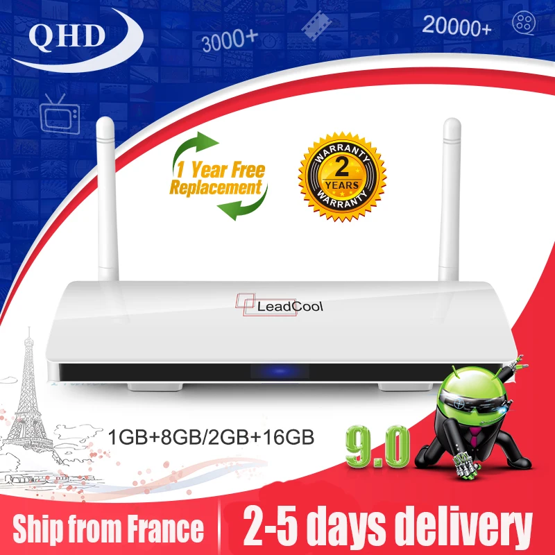 Leadcool iptv box android 9.0 tv Amlogic S905W H.265 4K HD Media Player 2.4Ghz Wifi leadcool IPTV Box ship from France |